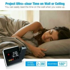 Sveglia LCD Radiocontrollata Sveglia Radiocontrollata LED Sveglia Snooze Sveglia Da Tavolo Con Proiezione -Offerta economica OSRAM || Paulmann || ATMOSPHERA 91188143 3