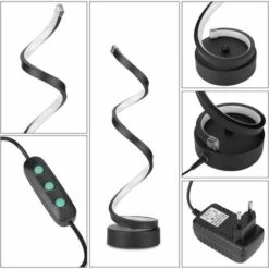 Lampada Da Tavolo Da Scrivania A Spirale LED Dimmerabile - 12W Bianco Caldo Protezione Degli Occhi Lampada Da Comodino Nera Illuminazione Per Interni [Classe Di Efficienza Energetica A] [Classe Di Eff -Offerta economica OSRAM || Paulmann || ATMOSPHERA 91207358 3