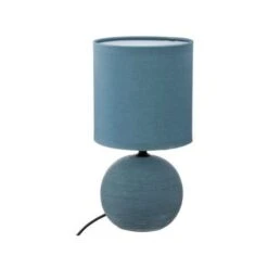 ATMOSPHERA LAMPADA DA TAVOLO TIMEO D.13XH25CM AZZURRA STRIATA A SFERA