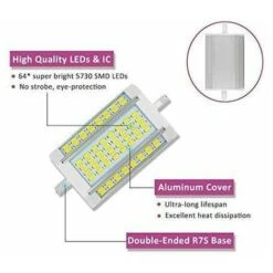 Lampadina LED R7S 118mm 30W Dimmerabile, 3000lm, Luce Bianca Fredda 6000K, Penna Alogena R7S J118 Equivalente 200W 300W, Livelli 200 Lumen, Lampada LED R7S 118mm Per Parete/pavimento/faretto [Classe D -Offerta economica OSRAM || Paulmann || ATMOSPHERA 91725251 3