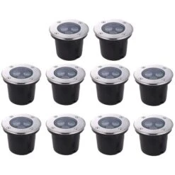 Kit Da 10 Faretti A Led Da Incasso Per Esterni Potenza 3W 300LM Segnapasso Calpestabile Impermeabile IP65 A Luce Bianca Fredda 6500K