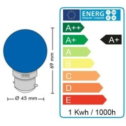 Lampadina A LED Blu Da 1 Watt (equivalente A 10 Watt) Garingu Guinguette -Offerta economica OSRAM || Paulmann || ATMOSPHERA 91997487 4