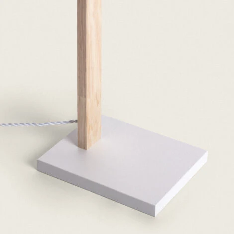 Lampada Da Terra In Tessuto E Legno Tinos Bianco420 Mm 5 Lampada Da Terra In Tessuto E Legno Tinos Bianco420 Mm - immagine 3