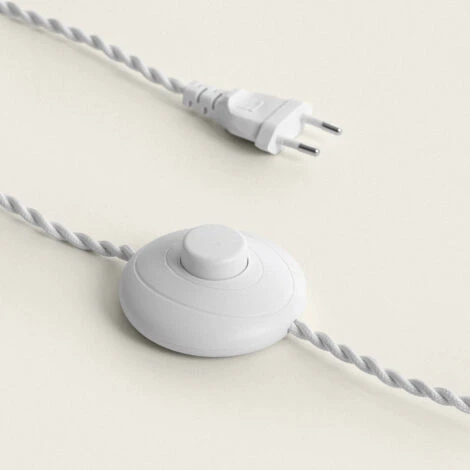 Lampada Da Terra In Tessuto E Legno Tinos Bianco420 Mm 6 Lampada Da Terra In Tessuto E Legno Tinos Bianco420 Mm - immagine 4