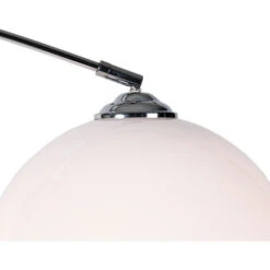 QAZQA Lampada Da Terra Arco Arc-basic - Moderno - Acciaio,Plastico - Cromo/Bianco - Tondo/Oblungo Max. 1 X Watt -Offerta economica OSRAM || Paulmann || ATMOSPHERA 92355594 3