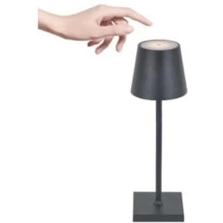 LAMPADA DA TAVOLO LED RICARICABILE SIMILE POLDINA TOUCH DIMMER NERA -Offerta economica OSRAM || Paulmann || ATMOSPHERA 92976038 4
