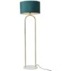 Lampada H. 156 X D. 45 Cm Ottone, Marmo Velluto Verde Petrolio Stile Art Déco NOUR -Offerta economica OSRAM || Paulmann || ATMOSPHERA 93919649 1