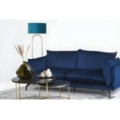 Lampada H. 156 X D. 45 Cm Ottone, Marmo Velluto Verde Petrolio Stile Art Déco NOUR -Offerta economica OSRAM || Paulmann || ATMOSPHERA 93919649 3