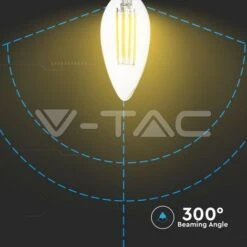 V-TAC VT-2327 Lampadina LED E14 6W Candela A Filamento Bianco Caldo - 3000K -Offerta economica OSRAM || Paulmann || ATMOSPHERA 94137787 5