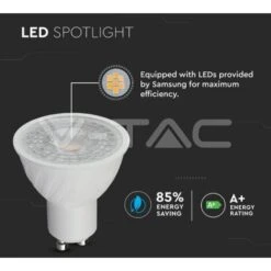 V-TAC PRO VT-277 Faretto LED GU10 Con Chip Samsung 7W 38° Bianco Freddo - 6400K 11 V-TAC PRO VT-277 Faretto LED GU10 Con Chip Samsung 7W 38° Bianco Freddo - 6400K -Offerta economica OSRAM || Paulmann || ATMOSPHERA 94138283 5