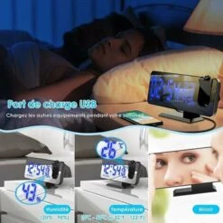 Proiettore Sveglia Soffitto Radio Fm Sveglia Proiezione Orologio Digitale A 180 ° Con Schermo A Specchio A Led Da 7 'Porta Di Ricarica USB Funzione Snooze Doppio Allarme Orologio Digitale Per Camera D -Offerta economica OSRAM || Paulmann || ATMOSPHERA 94163013 4