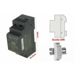 MeanWell HDR-30-24 Trasformatore Rotaia Industriale 24V 36W 1,5A Barra Guida DIN Rail Power Supply Universale