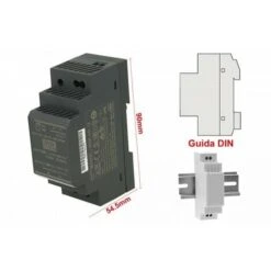 MeanWell HDR-30-12 Trasformatore Rotaia Industriale 12V 24W 2A Barra Guida DIN Rail Power Supply Universale