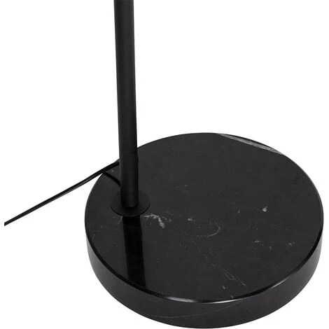 QAZQA Lampada Da Terra Con Paralume Arc - Moderno - Acciaio,Marmo,Vetro - Nero - Oblungo Max. 1 X Watt 6 QAZQA Lampada Da Terra Con Paralume Arc - Moderno - Acciaio,Marmo,Vetro - Nero - Oblungo Max. 1 X Watt - immagine 4
