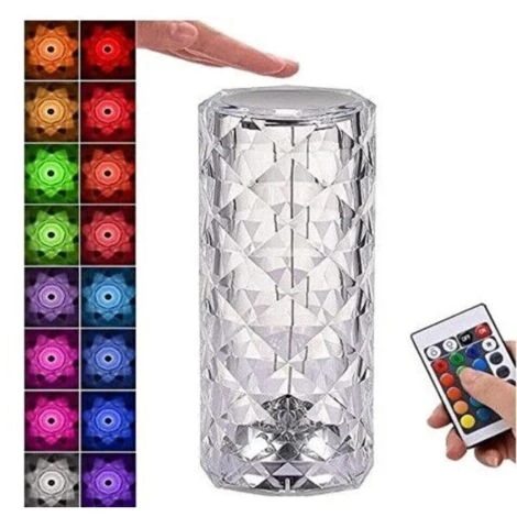 Trade Shop - Lampada Da Tavolo Led Ricaricabile Usb Effetto Cristallo Touch Rgb E Telecomando 5 Trade Shop - Lampada Da Tavolo Led Ricaricabile Usb Effetto Cristallo Touch Rgb E Telecomando - immagine 3