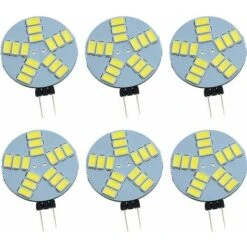Confezione Da 6 Lampadine LED G4 Dimmerabili, Lampadina Faretto G4 Rotonda CC 12V, 1,5W 240LM, Sostituzione Lampadina Alogena 10W, Illuminazione 120°
