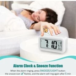 Sveglia Digitale, Orologio Digitale Silenzioso Sveglia A Batteria Per Bambini Adulti Grande Display A LED Calendario Della Temperatura, Sveglia Da Viaggio Con Luce Notturna Funzione Snooze -Offerta economica OSRAM || Paulmann || ATMOSPHERA 96192633 5