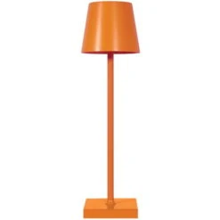 Lampada Da Tavolo Led Touch Polly Arancione 5W Portatile A Batteria Ricaricabile USB Dimmerabile Wisdom