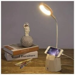 Lampada Da Scrivania, Lampada Da Scrivania A Led Dimmerabile, Lampada Da Tavolo Per Proteggere Gli Occhi Dei Bambini Con 3 Modalità Di Illuminazione (bianco Crema)