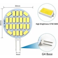 G4 LED 3W, AC12-24V, 300LM Bianco ITeddo 6000K, 24x5730 SMD, 30w Lampadina Alogena Equivalente, Non Dimmerabile, Lampadina Rotonda LED G4 Per Luce Dell'armadio, Illuminazione, Illuminazione Da Incasso -Offerta economica OSRAM || Paulmann || ATMOSPHERA 96838779 3