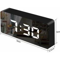 Sveglia A Specchio, Sveglia Digitale Con Display LED Data/Temperatura/Snooze/2 Allarmi/Porta Di Ricarica USB, Per Cucina Da Ufficio Camera Da Letto Da Viaggio - Nero -Offerta economica OSRAM || Paulmann || ATMOSPHERA 97078250 2