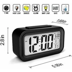 Sveglia Digitale Sveglia Mattutina, Sveglia Digitale Silenziosa A Batteria Per Bambini Adulti Grande Display A LED Calendario Della Temperatura (nero) -Offerta economica OSRAM || Paulmann || ATMOSPHERA 97078289 5