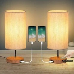 Confezione Da 2 Lampade Da Comodino Touch Control, 3 Temperature Colore E Luminosità Continua, Porte Di Ricarica USB, Lampadine Per Lampade Da Comodino2 Per Soggiorno Camera Da Letto Bambini Ufficio G