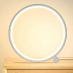 Lampada Da Comodino A LED Touch Dimmerabile, 3 Colori 10 Luminosità Design Circolare Moderno, Materiale Metallico, Lampada Da Lettura Da Scrivania Per Camera Da Letto