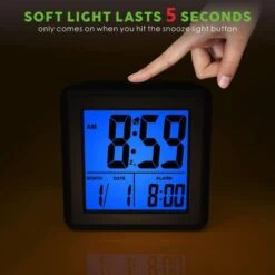 Sveglia Sveglia Digitale Facile Da Impostare Funzione Snooze, Luce Notturna, Display A Grande Schermo Ora Mese Data Nero -Offerta economica OSRAM || Paulmann || ATMOSPHERA 97875715 3