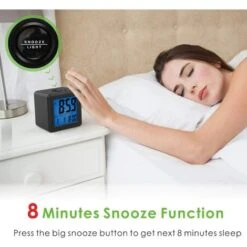 Sveglia Sveglia Digitale Facile Da Impostare Funzione Snooze, Luce Notturna, Display A Grande Schermo Ora Mese Data Nero -Offerta economica OSRAM || Paulmann || ATMOSPHERA 97875715 5