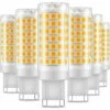 Lampadina LED G9, Senza Sfarfallio Lampade LED Da 7W Bianco Caldo 3000K 650LM Luce Alogena Equivalente A 60W Risparmio Energetico Angolo Di 360 Gradi AC220-240V Confezione Da 6