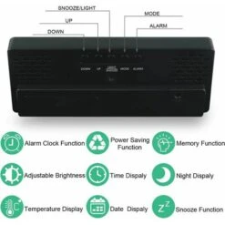 Sveglia Digitale, Ampio Display A LED, Orologio Con Superficie A Specchio Con Snooze E Luminosità, Connessione Di Ricarica USB Regolabile, Sveglia Per Camera Da Letto, Ufficio, -Offerta economica OSRAM || Paulmann || ATMOSPHERA 98143285 2