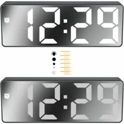 Sveglia Digitale, Ampio Display A LED, Orologio Con Superficie A Specchio Con Snooze E Luminosità, Connessione Di Ricarica USB Regolabile, Sveglia Per Camera Da Letto, Ufficio, -Offerta economica OSRAM || Paulmann || ATMOSPHERA 98143285 3