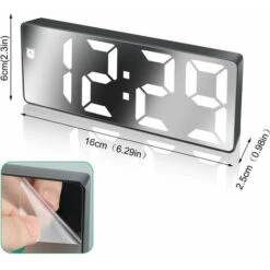 Sveglia Digitale, Ampio Display A LED, Orologio Con Superficie A Specchio Con Snooze E Luminosità, Connessione Di Ricarica USB Regolabile, Sveglia Per Camera Da Letto, Ufficio, -Offerta economica OSRAM || Paulmann || ATMOSPHERA 98143285 5