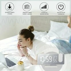 Sveglia Con Proiettore, Radiosveglia Con Temperatura, Umidità, Display A LED A Specchio Da 7,5 Pollici, Doppio Allarme Snooze, 4 Luminosità Dello Schermo Con Funzione Di Oscuramento Automatico, Porta -Offerta economica OSRAM || Paulmann || ATMOSPHERA 98718086 3