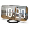 Orologio Digitale A Grande Schermo, Sveglia Elettrica A LED, Superficie Dello Specchio Per Il Trucco Con Modalità Di Regolazione Della Luminosità, 3 Livelli Di Luminosità, Doppia Porta USB, Arredament
