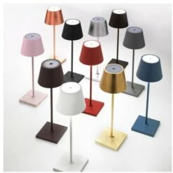 Trade Shop - Lampada Da Tavolo Led Con Batteria Ricaricabile Dimmerabile Calda Fredda Natural Arancione