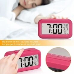 Sveglia, Piccola Sveglia Digitale, Display LCD Da 5,1" Con Calendario Con Data E Snooze, Display Con Allarme Temperatura, Comodino Facile Da Installare (rosso) -Offerta economica OSRAM || Paulmann || ATMOSPHERA 99414376 5
